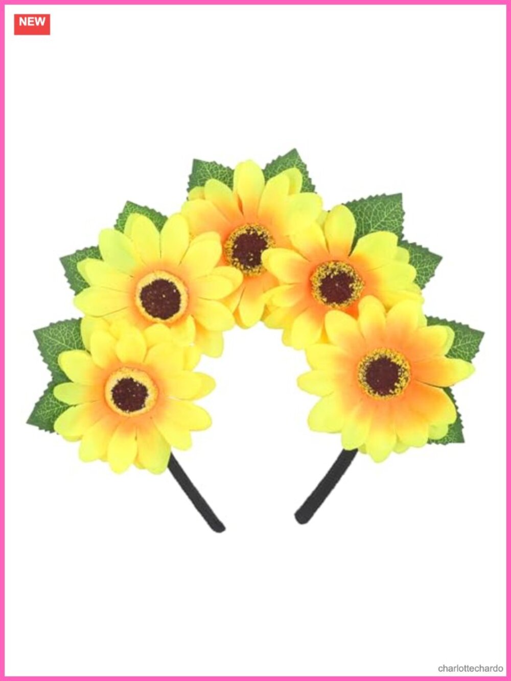 Sunflower Headband Yellow Floral Hair Accessory Women Girls Beach Party